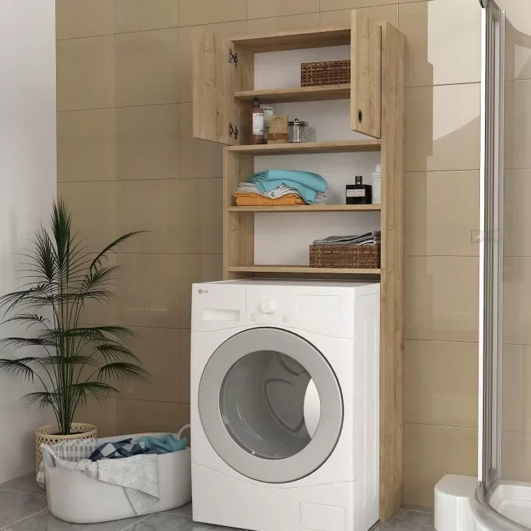 ארון שירות עם מדפים למכונת כביסה או מייבש דגם באנוס אלון - home-store.co.il