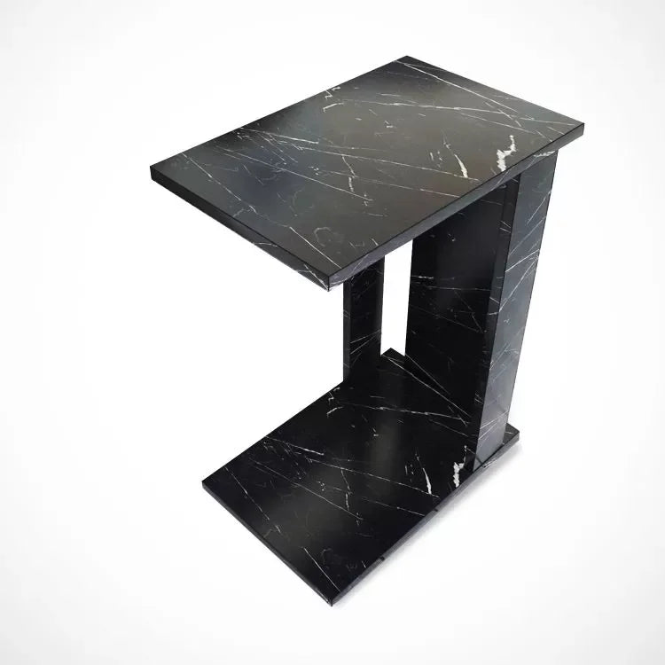 שולחן צד לספה או מיטה דגם פולו - שחור שיש - home-store.co.il