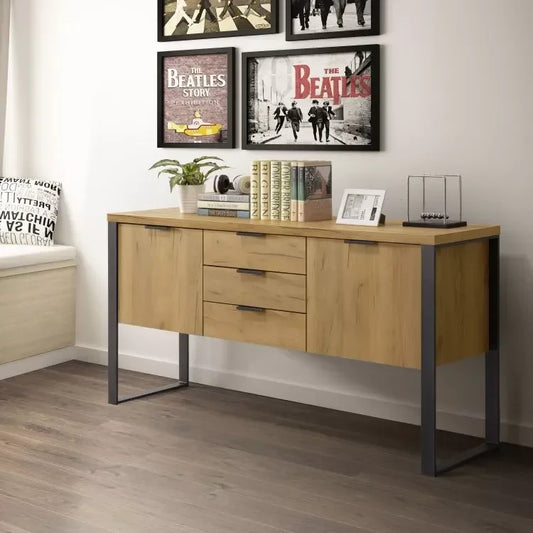 שידת קונוסלה מעוצבת דגם טיאנה - אלון מוזהב - home-store.co.il