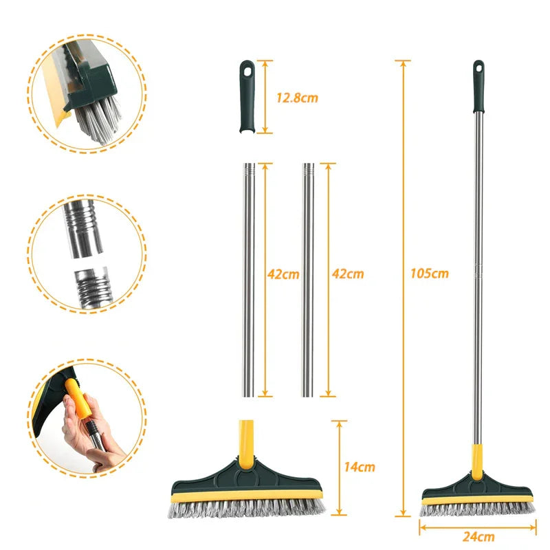 מברשת מגב קרצוף מקצועית Scrub Pro עם ראש מסתובב - home-store.co.il