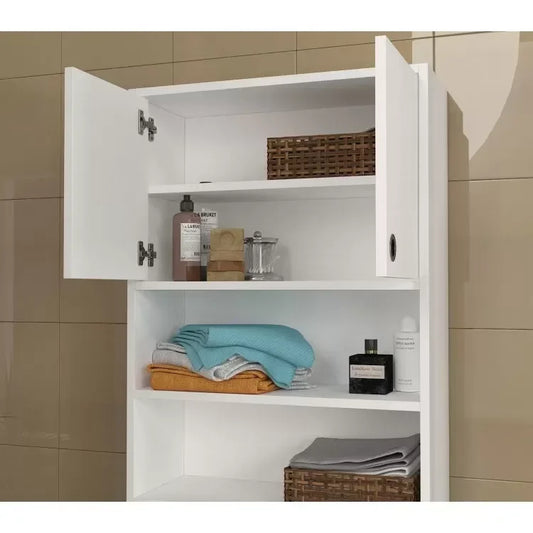 ארון שירות עם מדפים למכונת כביסה או מייבש דגם באנוס לבן - home-store.co.il