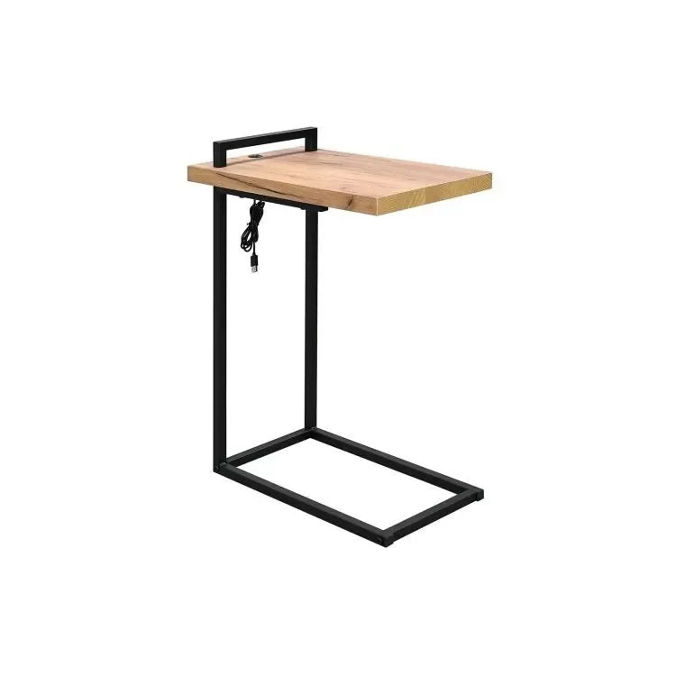 שולחן צד עם שקע USB דגם איירון - home-store.co.il