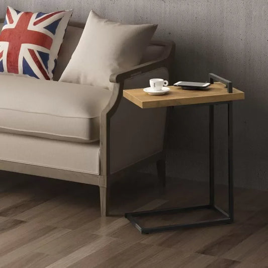 שולחן צד עם שקע USB דגם איירון - home-store.co.il