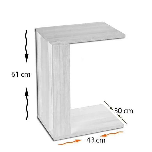 שולחן צד לספה או מיטה דגם פולו - שחור שיש - home-store.co.il