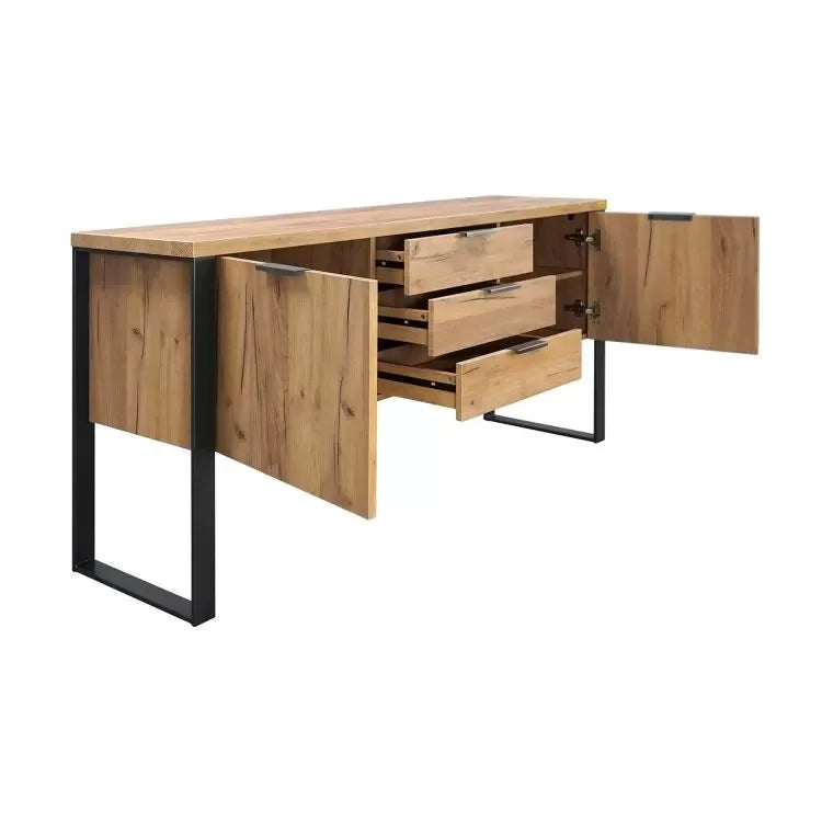 שידת קונוסלה מעוצבת דגם טיאנה - אלון מוזהב - home-store.co.il