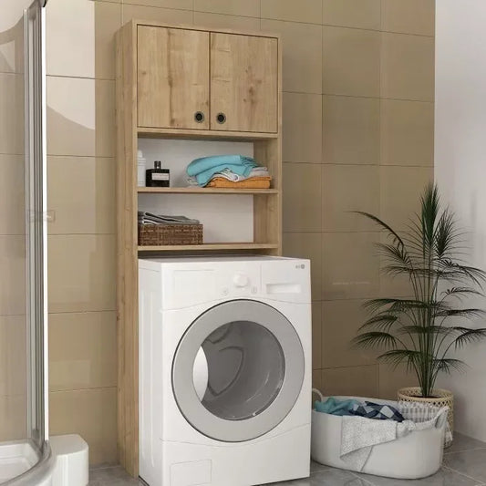 ארון שירות עם מדפים למכונת כביסה או מייבש דגם באנוס אלון - home-store.co.il