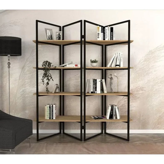 ספרייה מעוצבת משולבת מתכת דגם אסטריד פרמיום - home-store.co.il