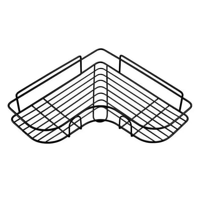 מדף רשת אחסון פינתי למקלחת ללא קידוח 1+1 - home-store.co.il