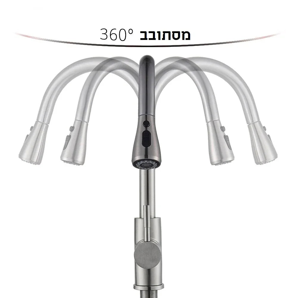 ברז מטבח נשלף Rozin – עיצוב פרקטי ואלגנטי - home-store.co.il