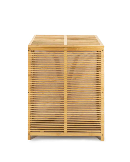 סל כביסה במבוק בצבע חום, כולל בטנה - home-store.co.il