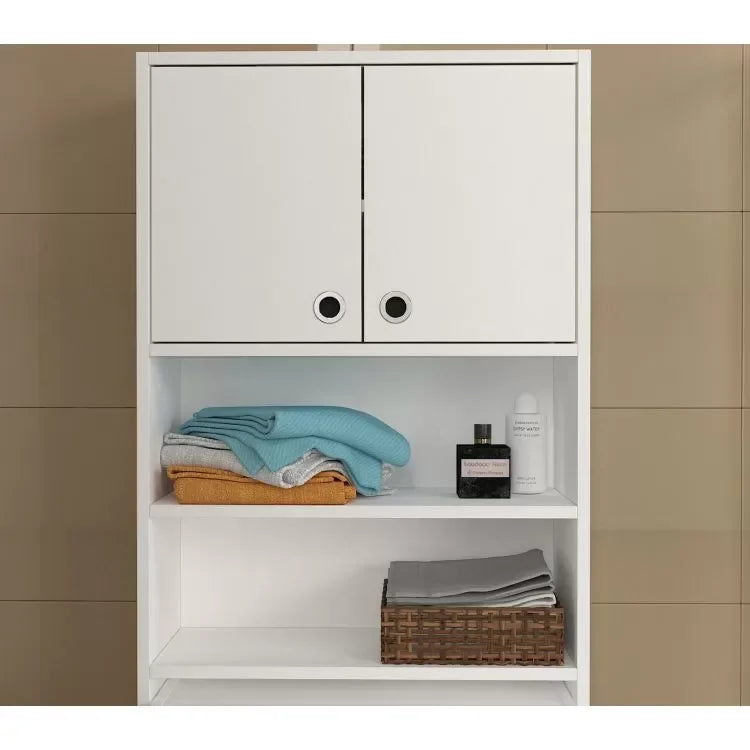 ארון שירות עם מדפים למכונת כביסה או מייבש דגם באנוס לבן - home-store.co.il