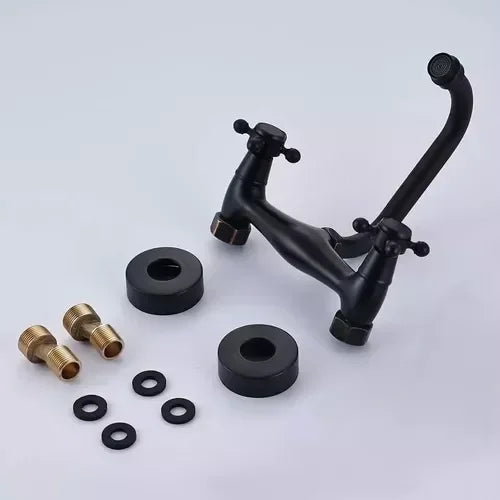 ברז סוללה בעיצוב ענתיקה – פיה גבוהה קצרה למטבח או אמבטיה - home-store.co.il