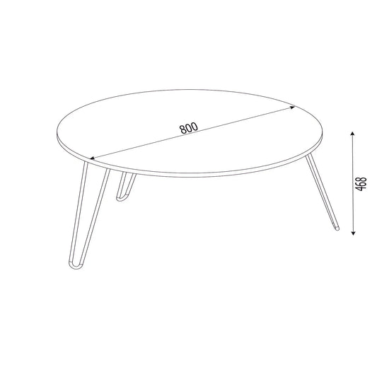 שולחן סלון שחור עם רגלי סיכה 60 סמ דגם יוליה - home-store.co.il