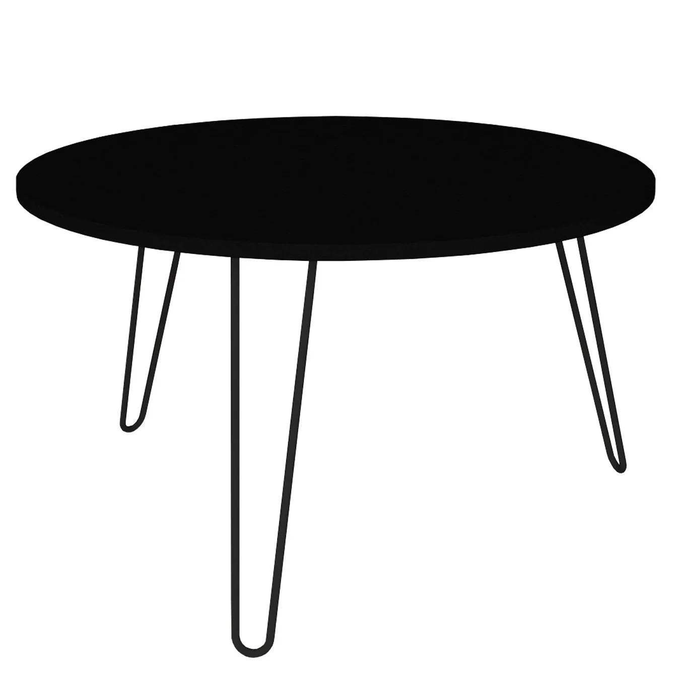 שולחן סלון שחור עם רגלי סיכה 60 סמ דגם יוליה - home-store.co.il