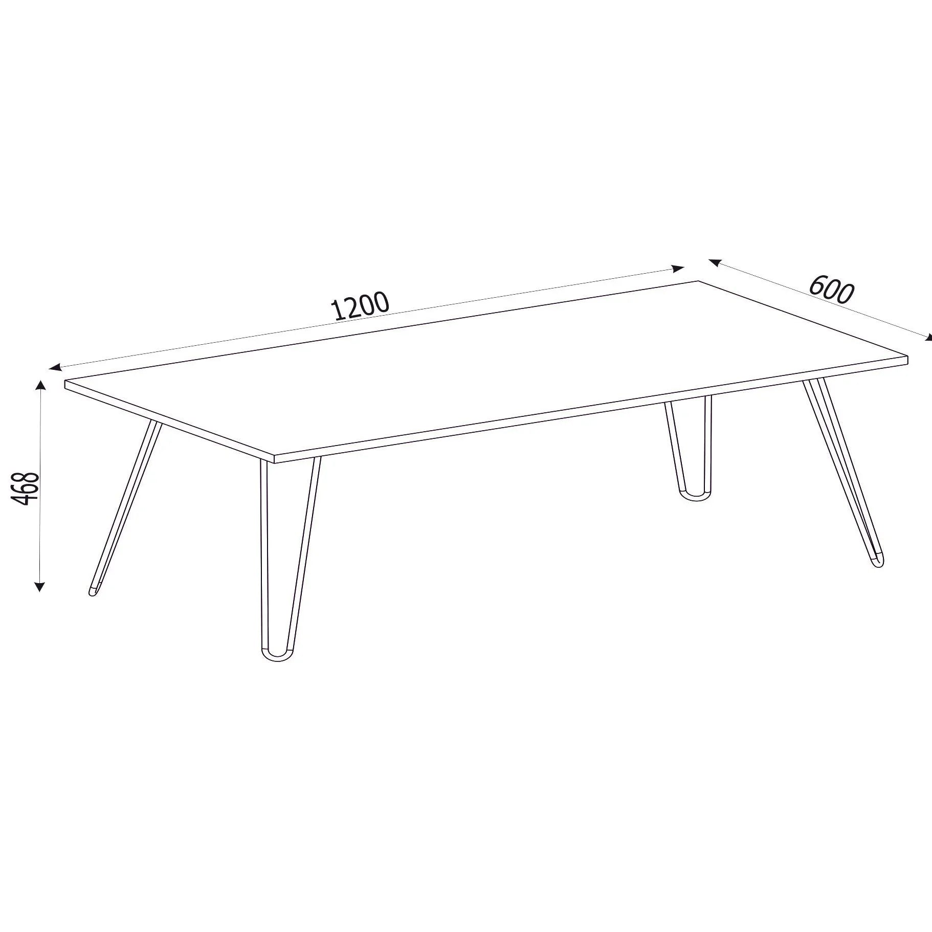 שולחן סלון XL אלון עם רגלי סיכה דגם אלמה - home-store.co.il