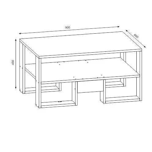 שולחן קפה עם מדף דגם מיכל - home-store.co.il