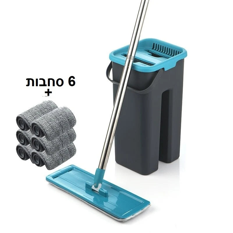 דלי הפלא עם מגב שטוח וסחיטה חכמה