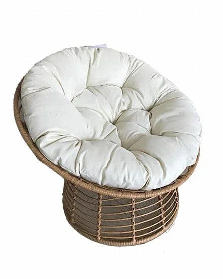 כורסת רביצה ראטן סינטטי בצבע טבעי דגם מיקונוס - home-store.co.il