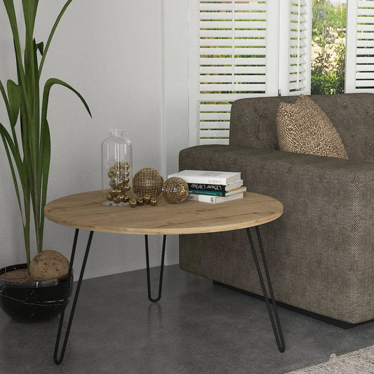 שולחן סלון אלון עם רגלי סיכה 60 סמ דגם אלמוג - home-store.co.il
