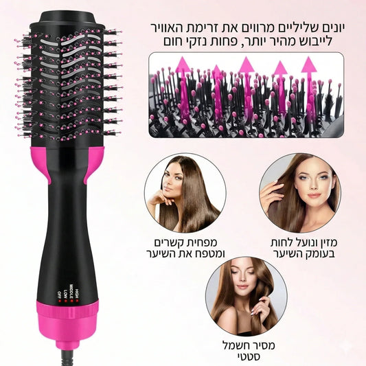 מברשת פן מקצועית מחליק + מעצב + מייבש - home-store.co.il