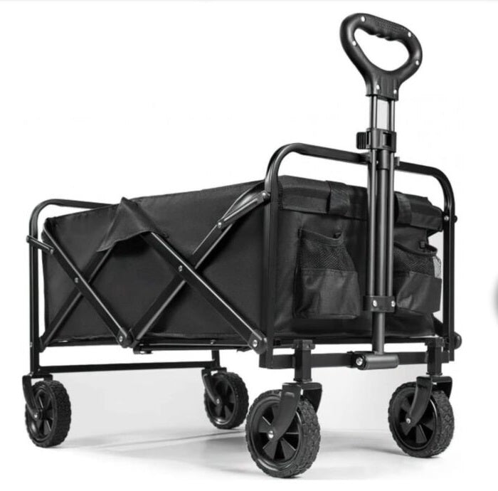 עגלת קמפינג ושטח מתקפלת בצבע שחור עם שלדת מתכת חזקה ובד עמיד – Home Store.