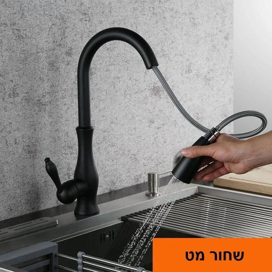 GOOSE – ברז נשלף למטבח עם שני מצבי זרם, מים חמים וקרים - home-store.co.il